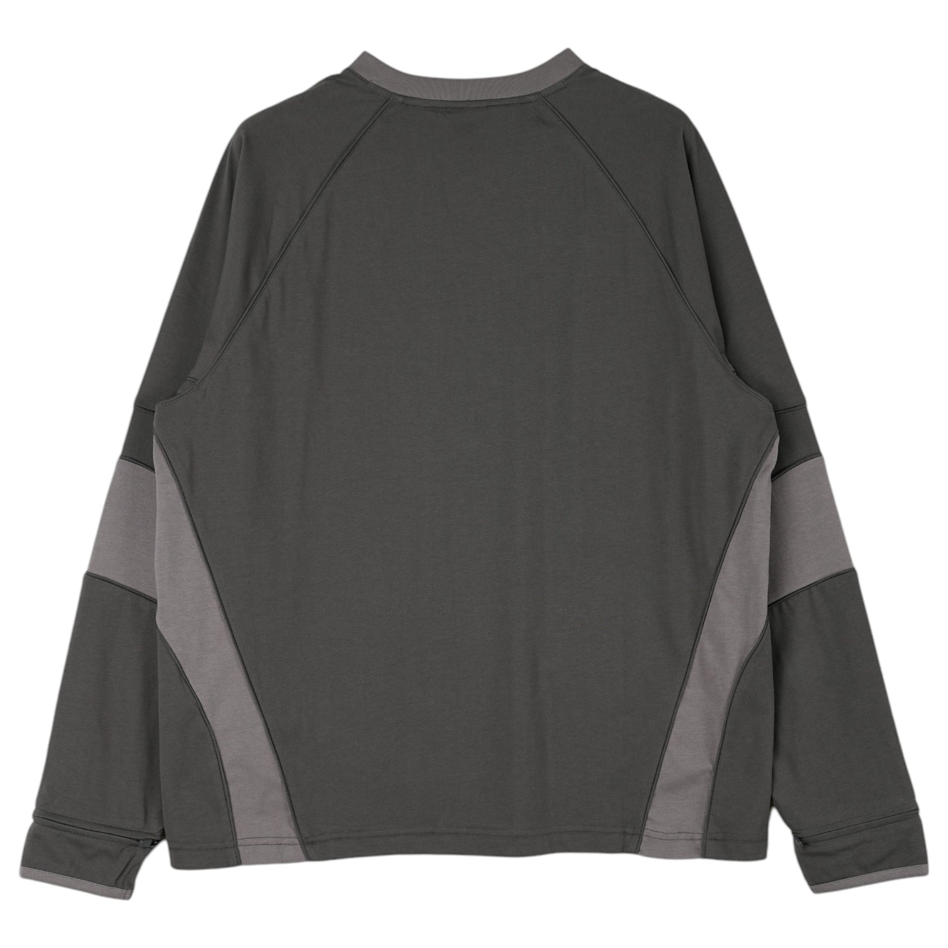 PIPING BLOCK LONG SLEEVES / CHARCOAL