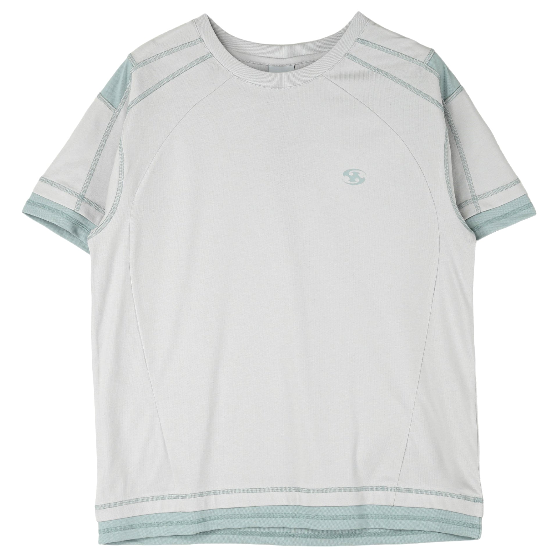 MESH PANELED T-SHIRT / LIGHT GREY