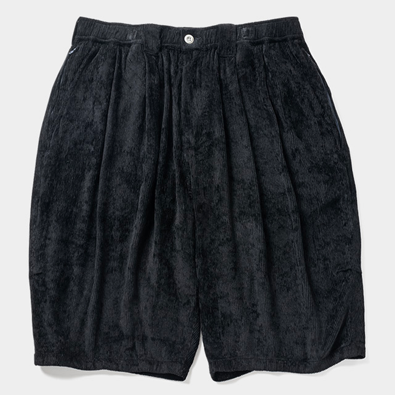 TIGHTBOOTH RAYON CORD BIG SHORTS BLACK | pick.com.mx