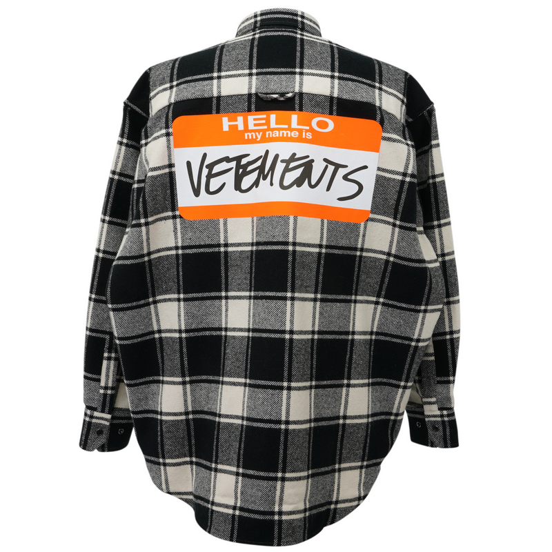 MY NAME IS VETEMENTS FLANNEL SHIRT / WHITE CHECK | 198201111959 | GR8