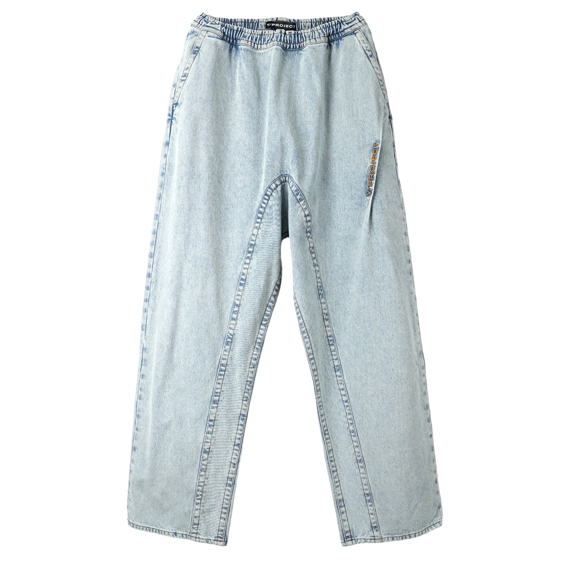 PINCHED LOGO SOUFFLE JEANS / ICE BLUE