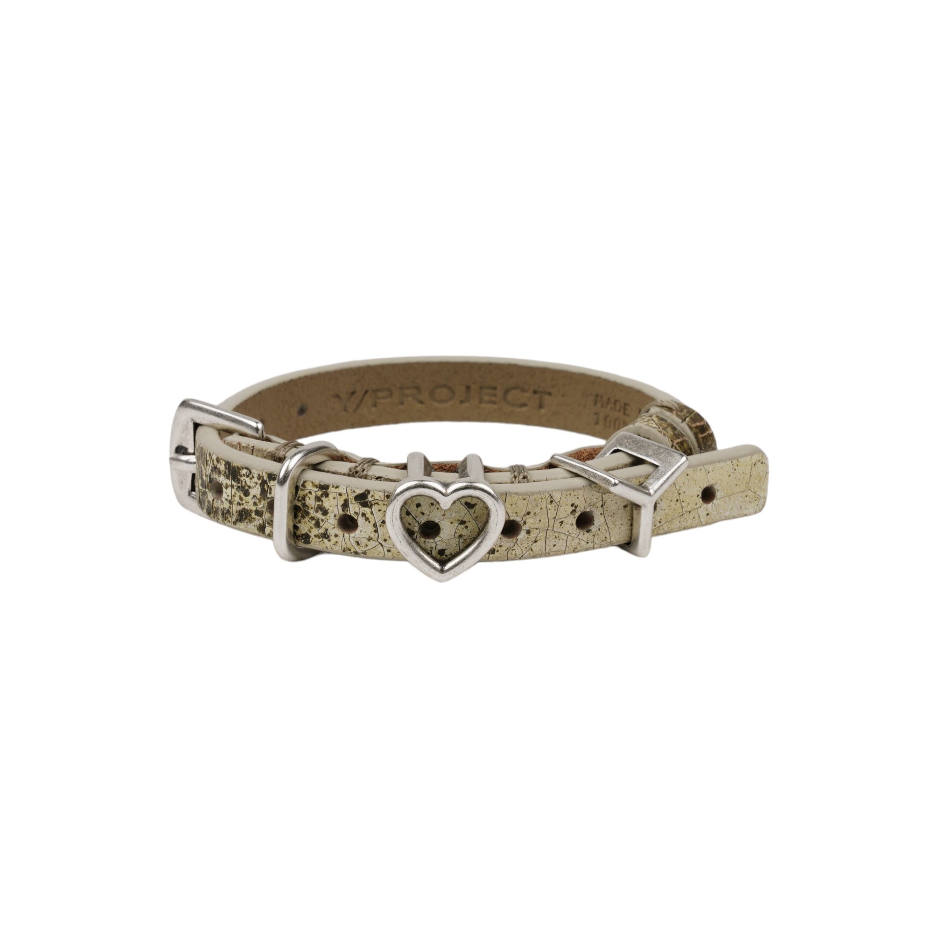 Y HEART BELT BRACELET / SILVER COW