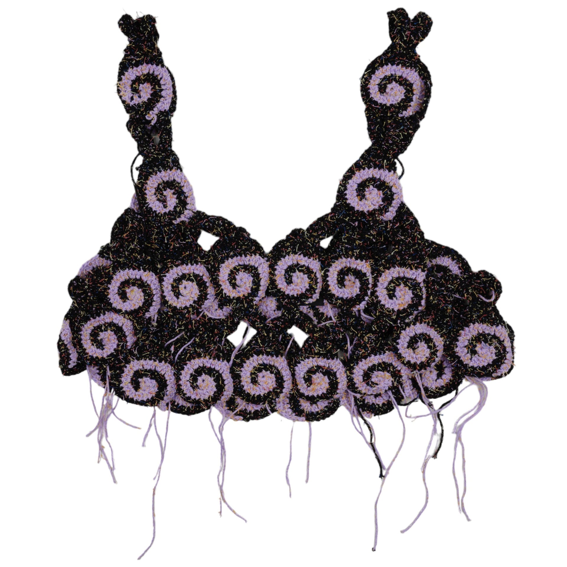 VERTIGO CROCHET VEST / PURPLE/BLACK