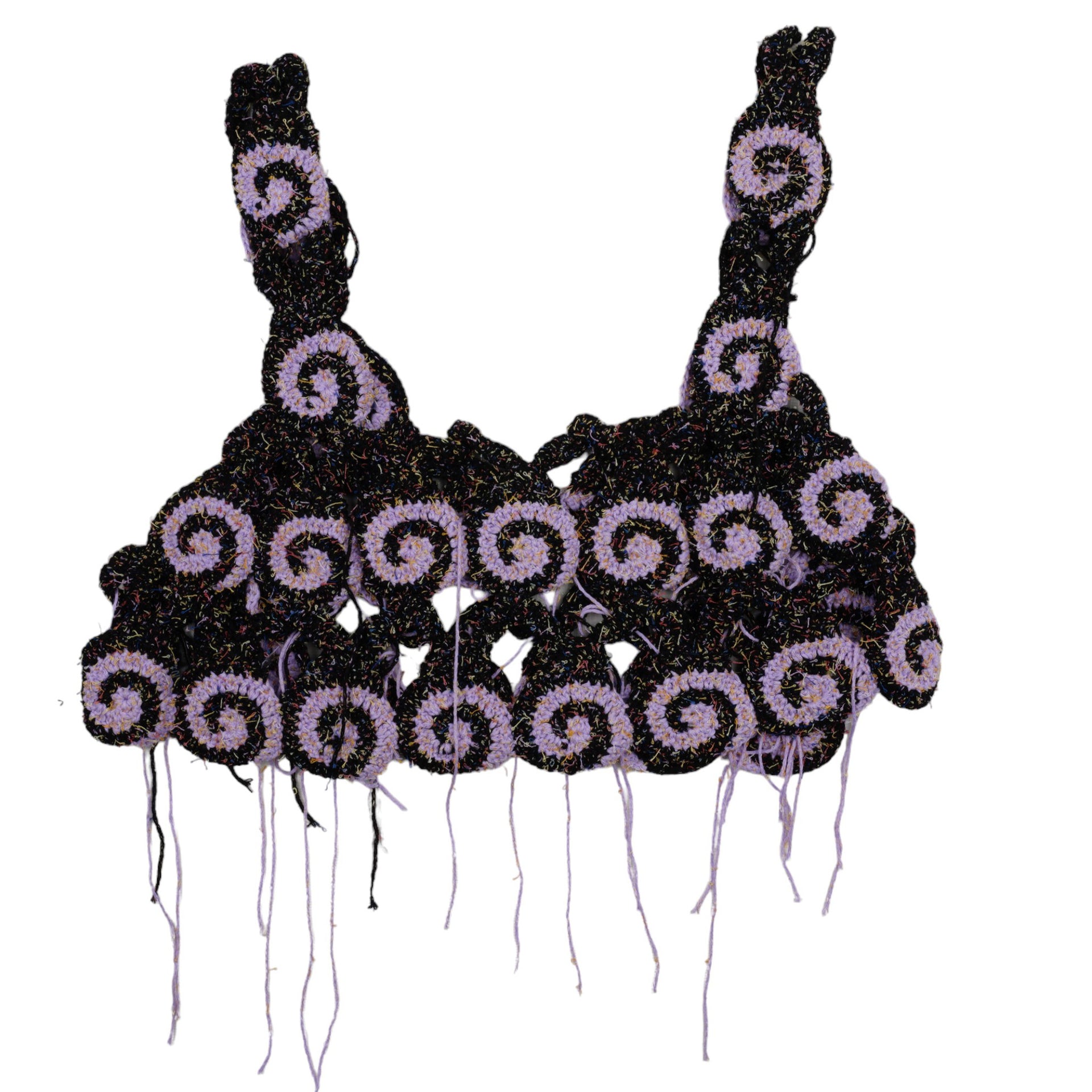 VERTIGO CROCHET VEST / PURPLE/BLACK