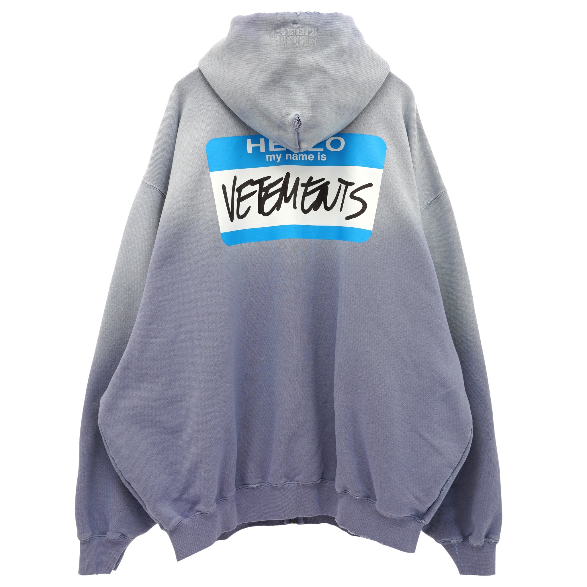 MY NAME IS VETEMENTS FADED ZIP-UP HOODIE / FADED BLACK | GR8