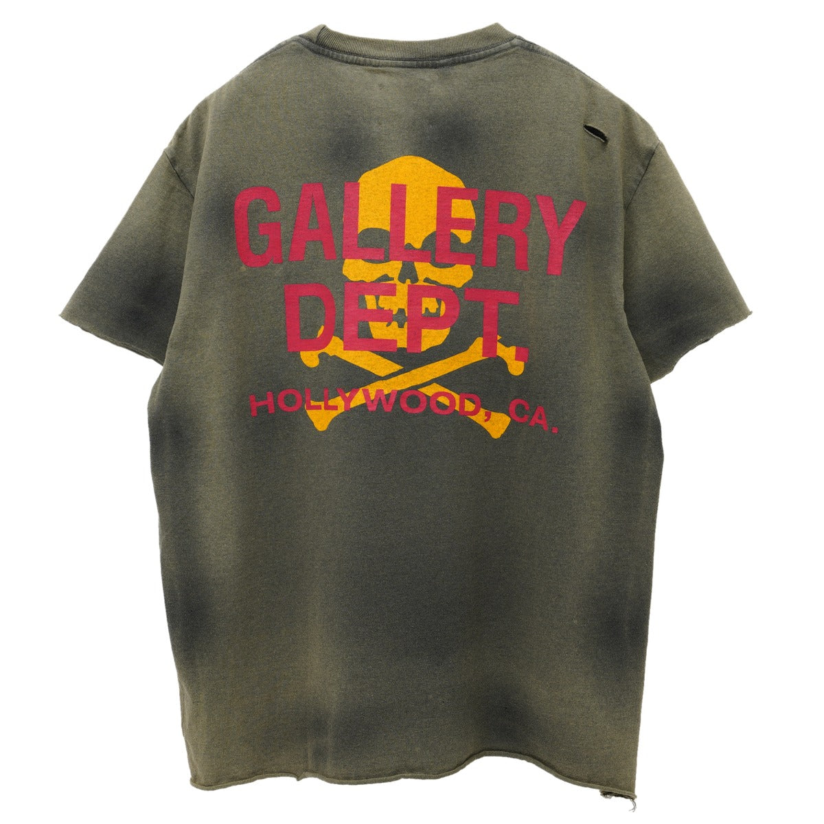 GALLERY Skull And Crossbones-print Distressed T-shirt