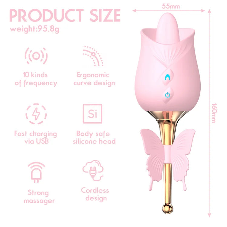 G-Spot Rose Massager Size