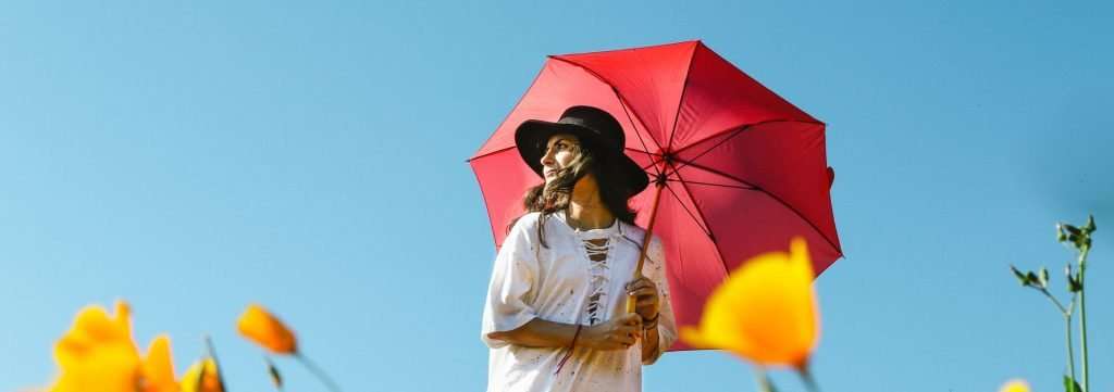 Sun hat and bamboo clothing with umbrella