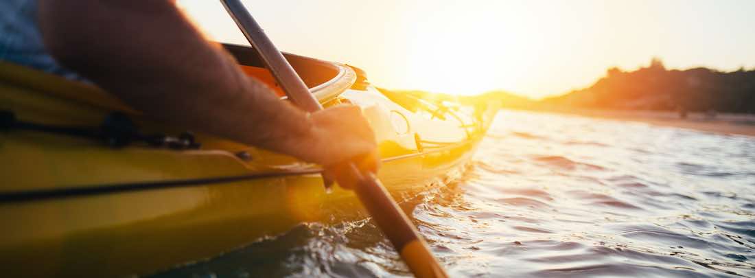 Kayaking at Sunset with UPF Protection