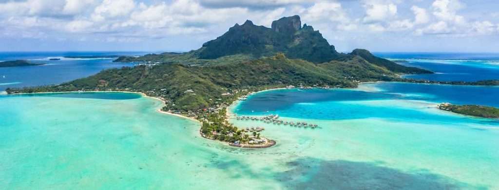 Matira Beach in beach-laden Bora Bora of the South Pacific