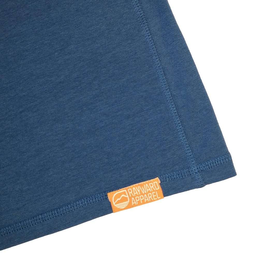 Hem Tag of Rayward Apparel's Sun Bound Shirt, Tidal Blue