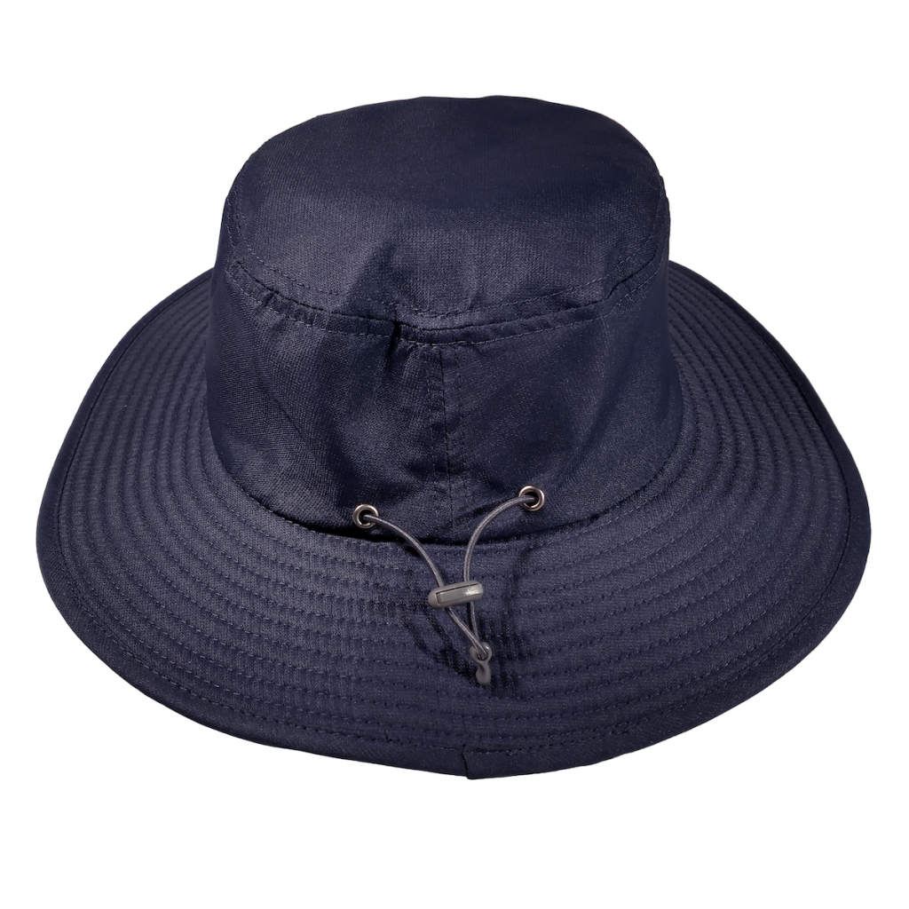 Back of Rayward Apparel's Sun Ops UPF 50+ Bucket Hat in Navy Blue