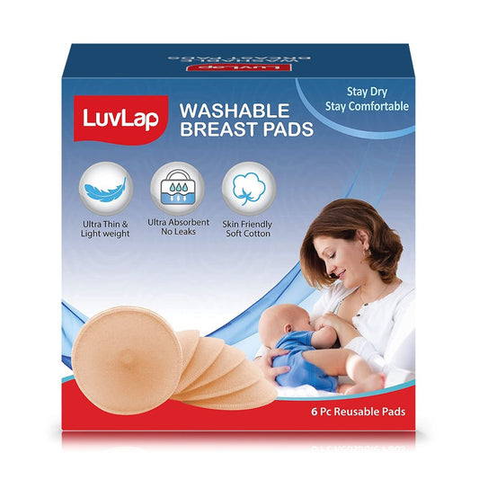 Buy LuvLap Natural Bamboo Washable Nursing Breast Pads With Lace, 10 pcs  Online at Best Price – Luvlap Store