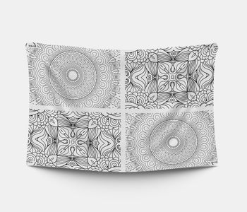 The Mandala Bimoo rectangular coloring tablecloth to soothe people living with early to late-stage dementia.