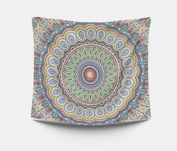 A coloured Bimoo square mandala washable tablecloth.