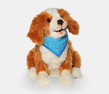 Joy for All freckled pup companion designed for people living with early to late-stage dementia.