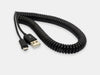 Black Coiled Extension USB Charging Cable for Raz Memory Phone.