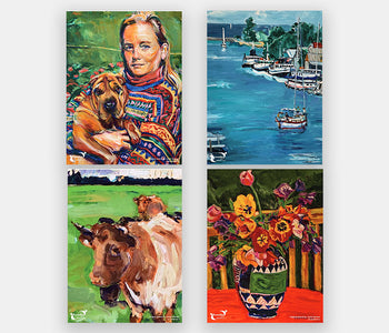 All four designs of the Large Wet Reveal Canvas Paintings accessible set.