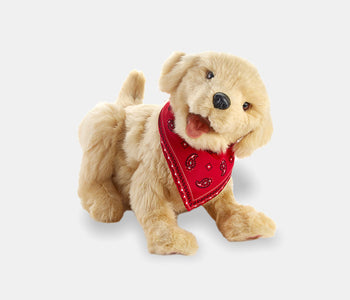 Joy for All Lifelike Golden Pup companion to help with the well-being of people living with dementia.