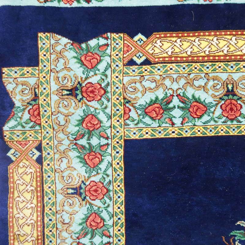 高級ペルシャ絨毯クム、シルク100％ 102×65cm（FS-2112） – ギャッベ