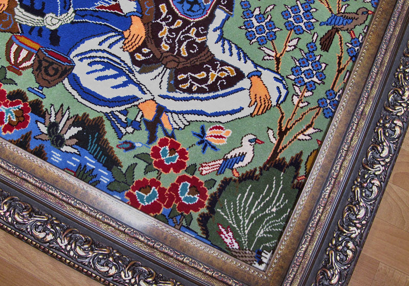 ペルシャ絨毯、絵画じゅうたん拡大写真2 