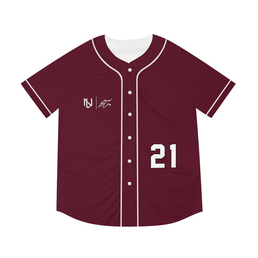 maroon and white baseball jersey