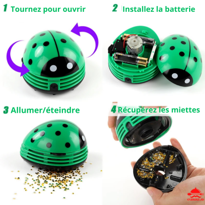 Ramasse-miettes-de-table-Portable-vert