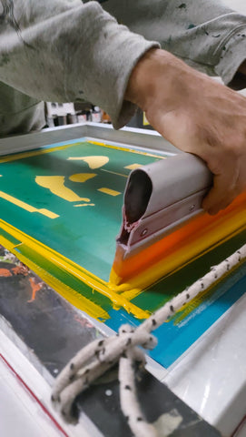 POSTER ART: Riot not Diet - Silkscreen print - Manufacturing process, photo