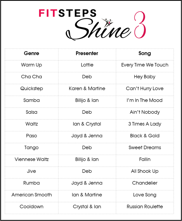 SHINE FitSteps Original Workout 9 suitable for new clients