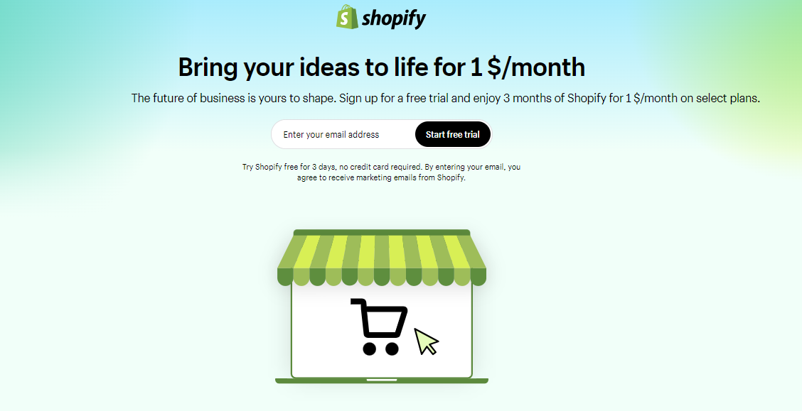 Shopify $1 3 months