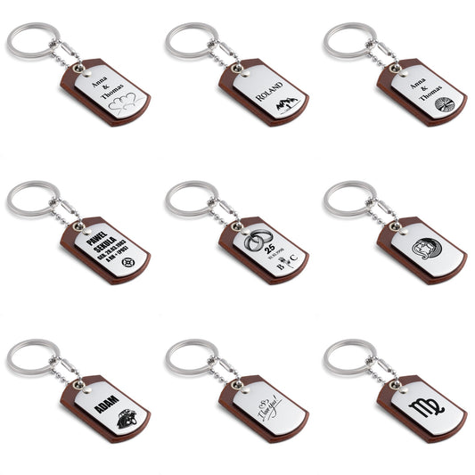 Personalisierter Schlüsselanhänger mit Foto - kastanienbraun