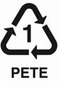 #1-PET or PETE (polyethylene terephthalate)