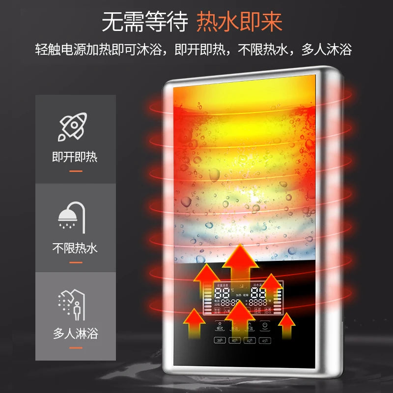 Instant electric water heater, small household bathing device, quick water outlet, direct heating wall-mounted fireplace - Image 4