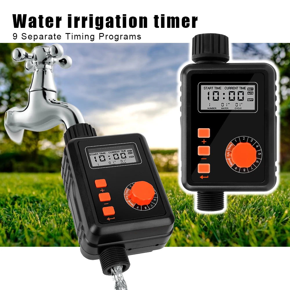 With LCD Screen Sprinkler Controller Automatic Irrigation Water Timer Electronic Irrigation Regulator 9 Separate Timing Program