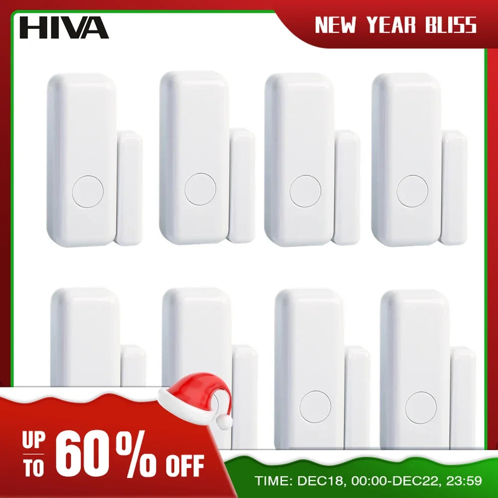 Wireless Magnetic Door & Window Sensor EV1527 Coding Mode RF 433MHz for Home Security Alarm System Home Burglar Alarm Kits
