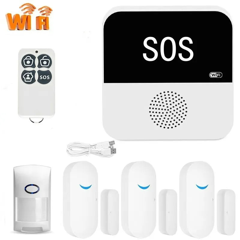 Wireless WiFi Smart Home Automation Alarm System Security Protection Kit With 433mhz Sensor Burglar Alarm Support Google Alexa