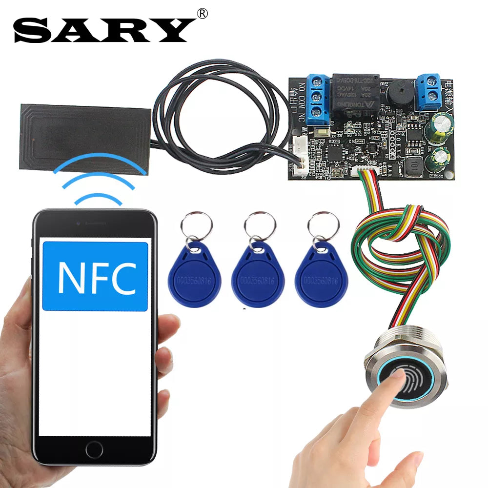Mobile phone NFC induction control board fingerprint identification relay module IC card 13.56 mhz access controller