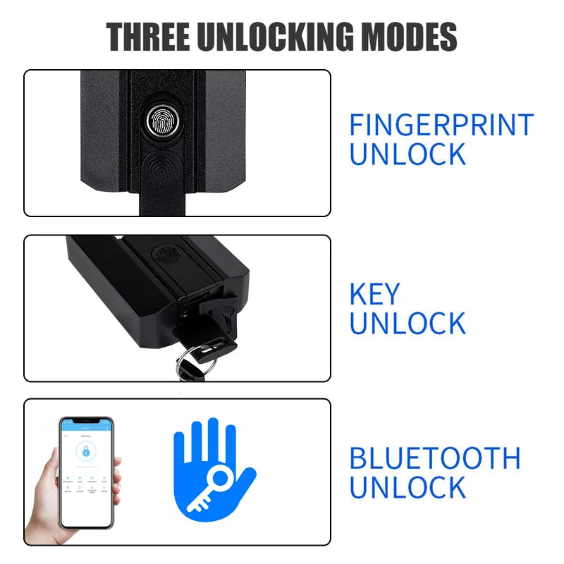 TTLock Bluetooth APP Smart Padlock Fingerprint Lock IP67 Waterproof Type-C Rechargeable APP Remote Unlock Cabinet Door Lock - Image 5