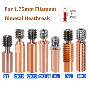 High Quality E3D V6 Throat V5 3D Printer Parts CR10 Bi-metal Heatbreak Copper Plated MK8 Throats For Ender 3 S1/Pro CR10S CR6 SE - MaliksPrice