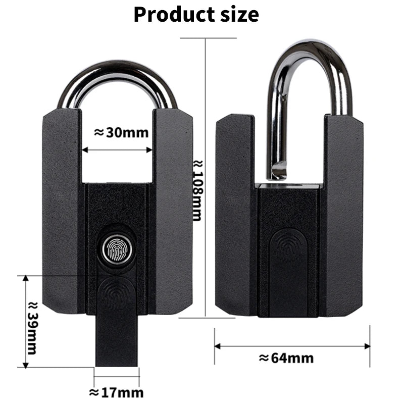 TTLock Bluetooth APP Smart Padlock Fingerprint Lock IP67 Waterproof Type-C Rechargeable APP Remote Unlock Cabinet Door Lock - Image 6