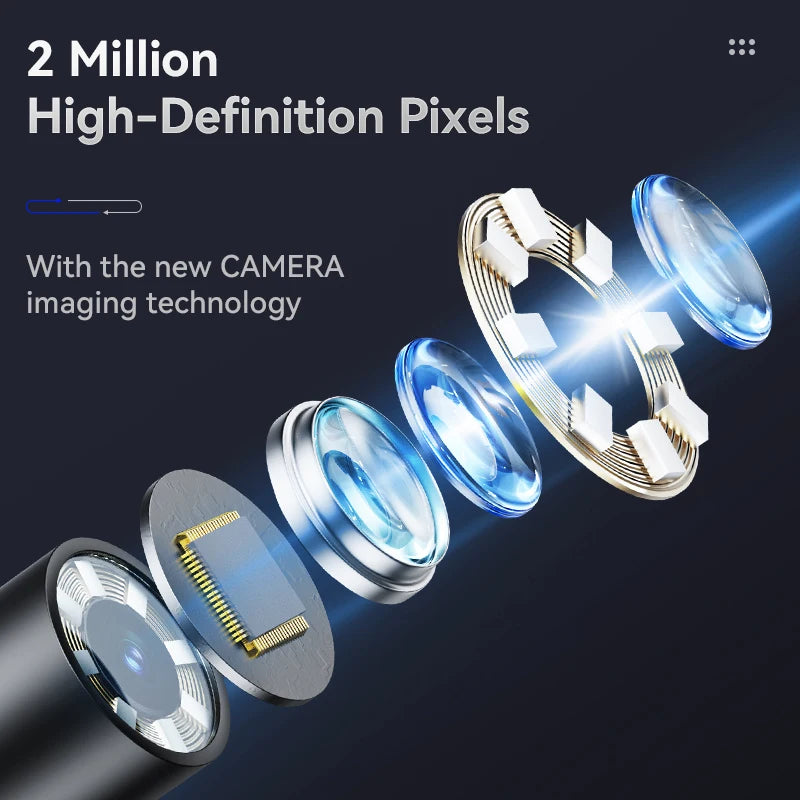 KERUI 8mm 2MP Industrial Endoscope Camera 360 Degree Rotation Cars Inspection Camera with 8 LED Lights Borescope for Android/IOS - Image 5