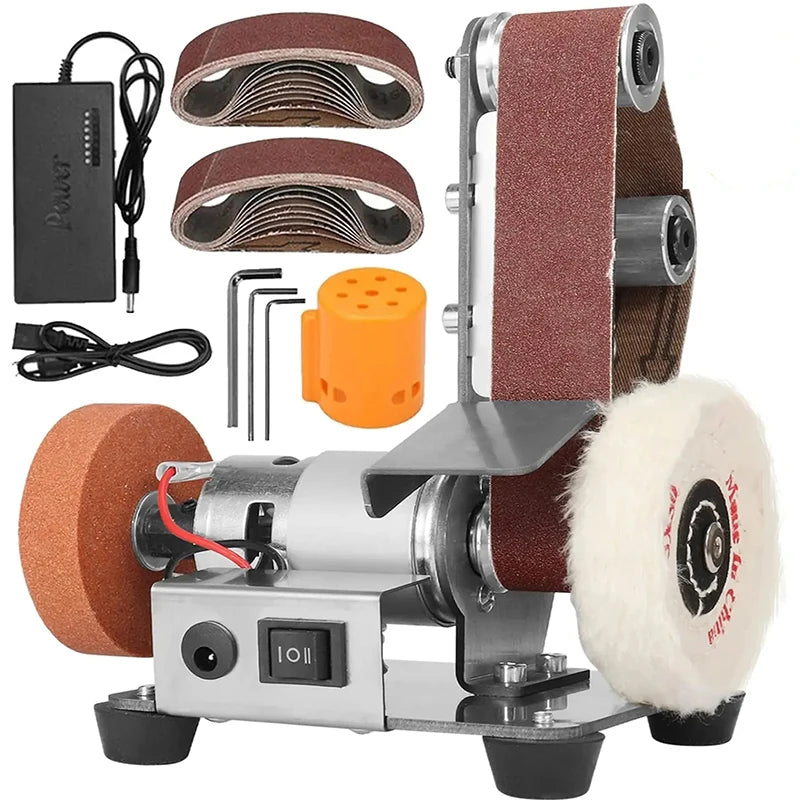 Mini Sander Machine Polishing Electric Grinder Grinding Belt Sanding Wood Diy Speed Polisher Tool Orbital Sharpener Angle Sander