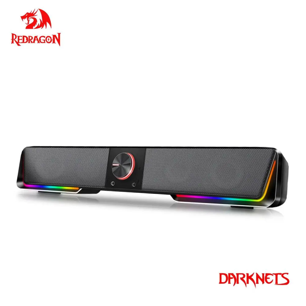 REDRAGON GS570 Darknets Support Bluetooth Wireless Aux 3.5 Surround RGB Speakers Column Sound Bar for Computer PC Loudspeakers