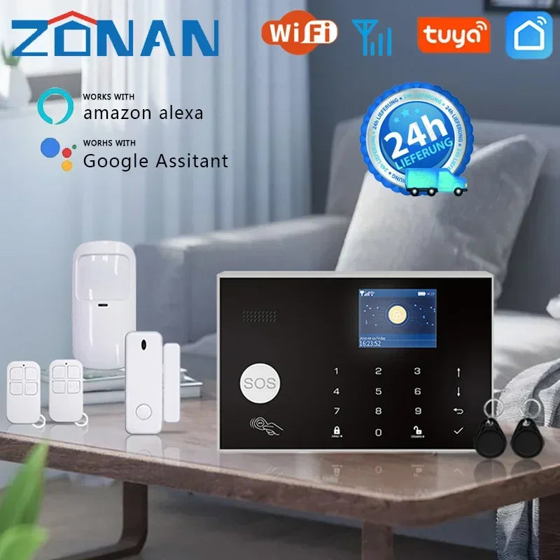 ZONAN G30 Security Alarm System Wifi Tuya Gsm Home Burglar 433MHz Apps Control With Wireless Motion Sensor Detector Alarm Kit