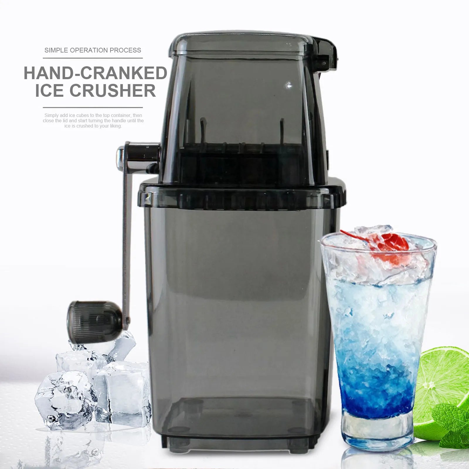 1 Pcs Small Home Manual Ice Crusher Hand Shredding Crusher Snow Cone Maker Machine Multi-function Hand Shaved Ice Machine DIY