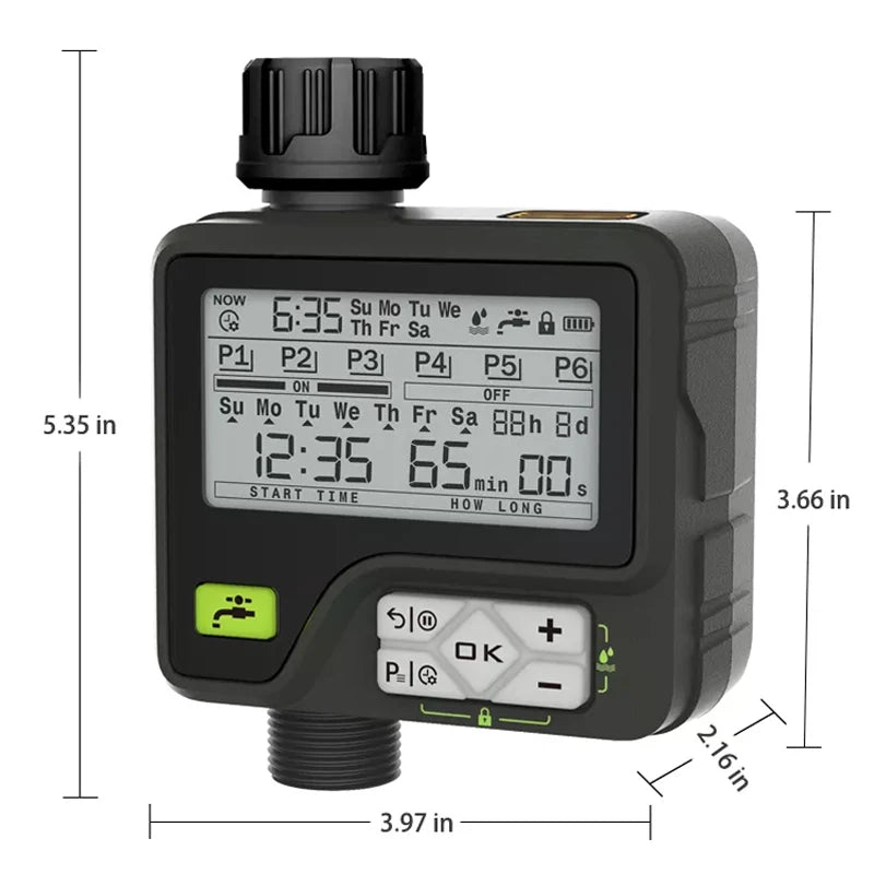 Eshico Garden Tools Irrigation System Adjustable Convenient Install Waterproof Design Large LCD Display Digital Watering Timer - Image 3