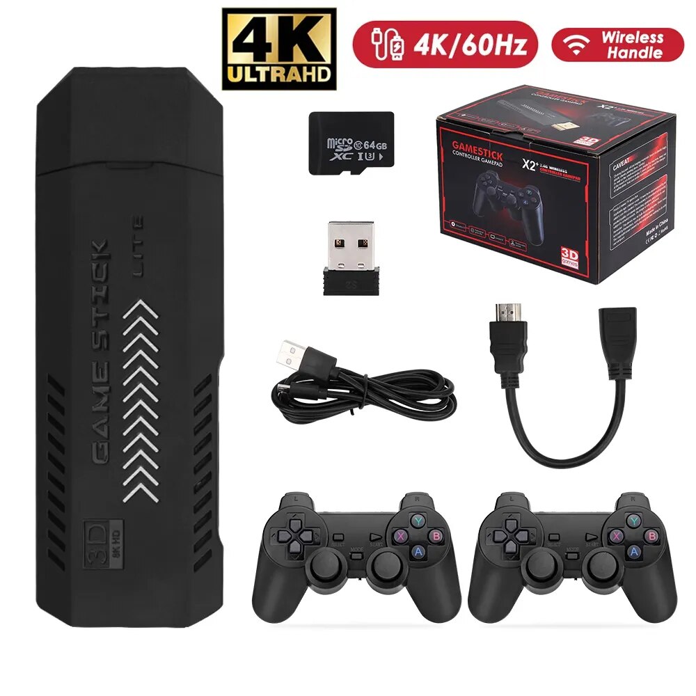 GD10 X2 Video Game Console Built-in 40000 Retro Handheld Game Player Console Wireless Controller TV Game Stick 4KHD for PSP/GBA