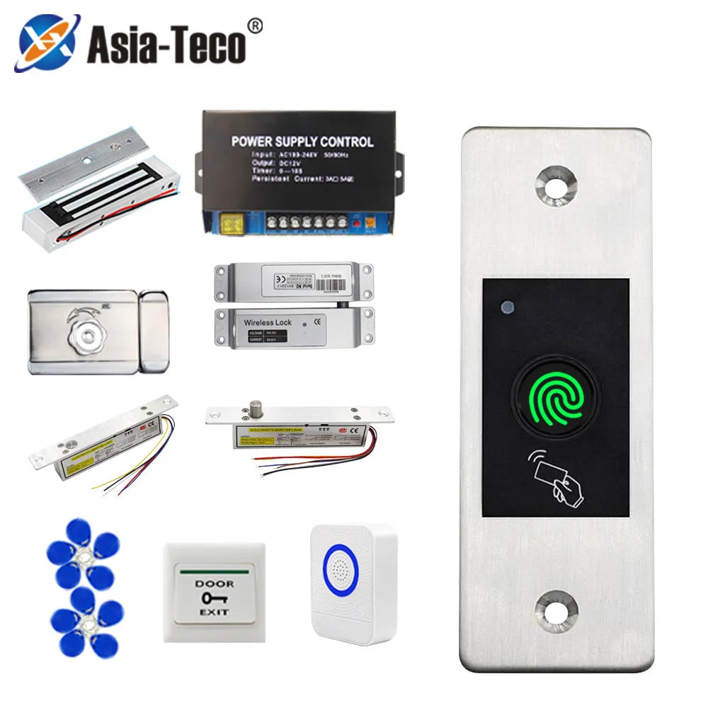 12V DC RFID Reader Keyless Door Opener Metal Access Control Keypad 800 Users Mini IP66 Waterproof Embedded Fingerprint Reader