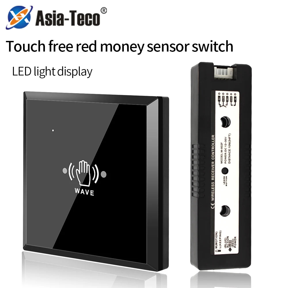 "Touchless Auto Remote Control Door Switch Exit Button for Access Control System Wireless Infrared Induction Release Door Switch