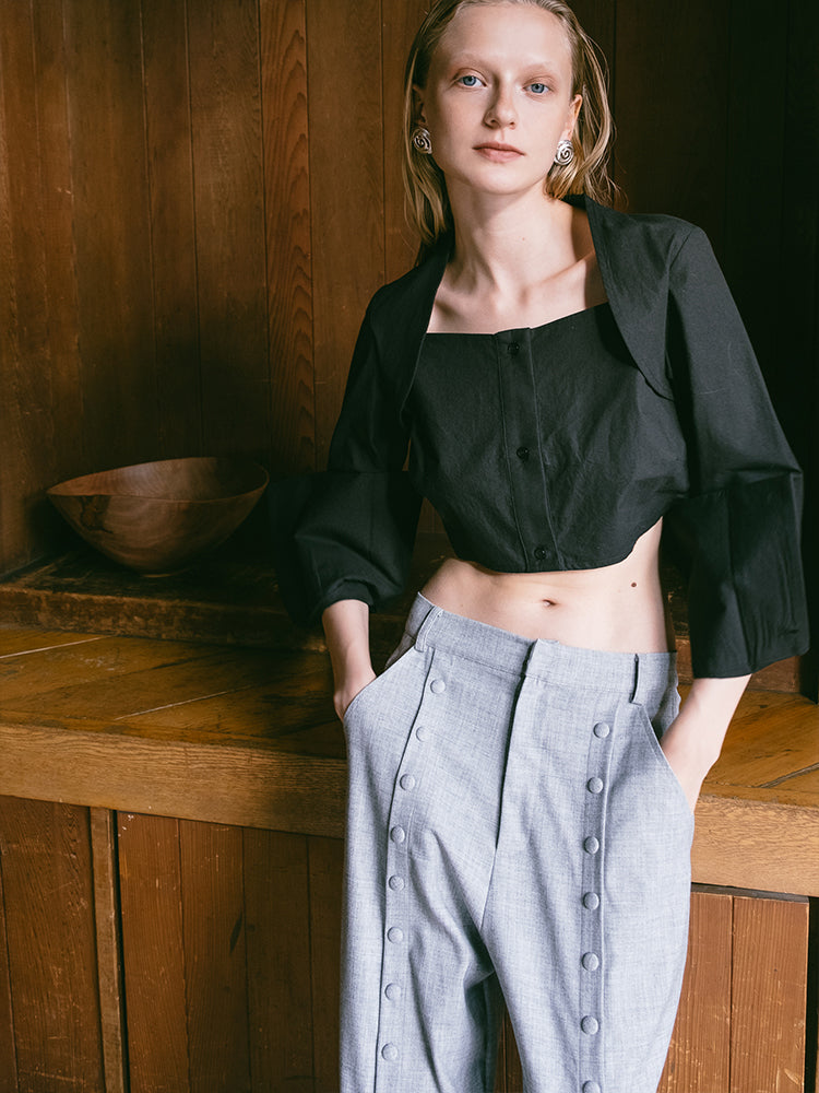 Cropped Cotton Shirt